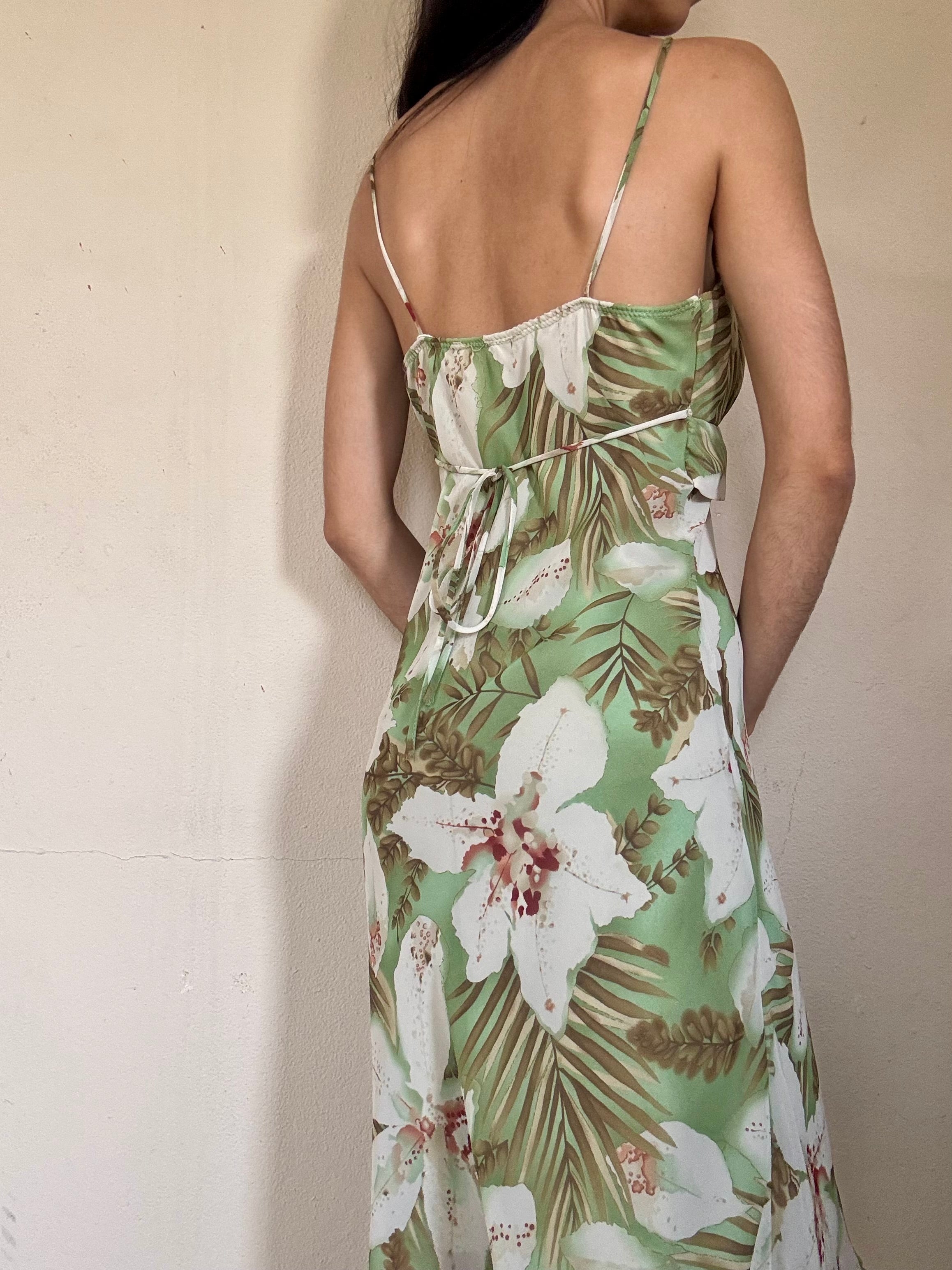 White Lilies Midi Dress