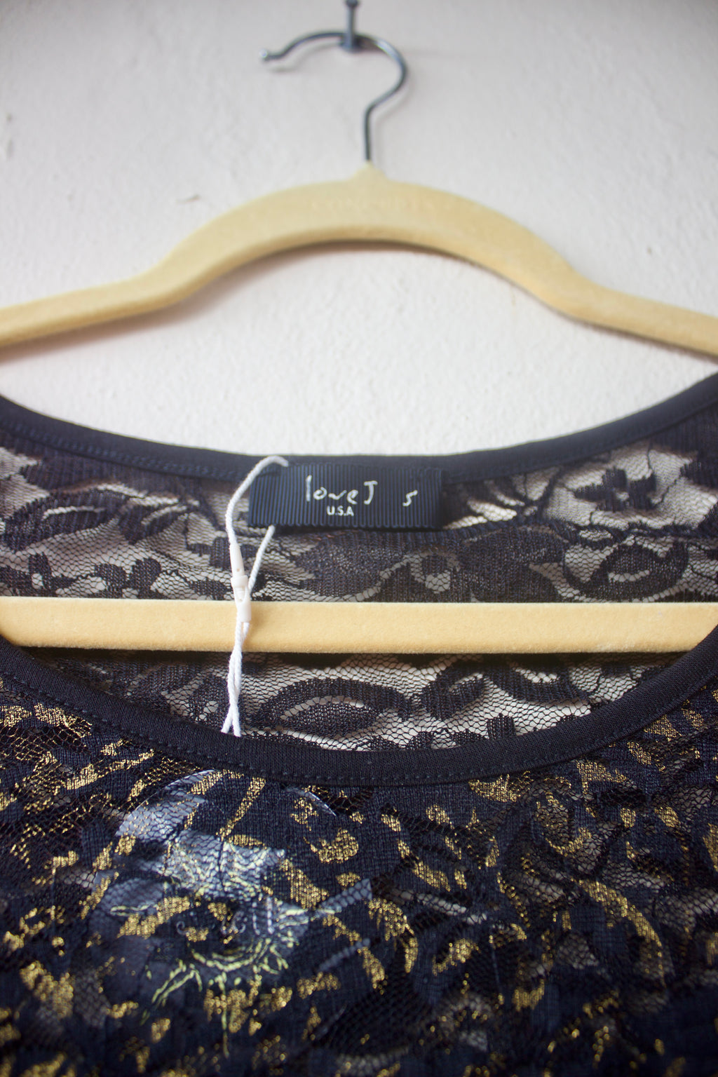 Lace Black & Gold Top