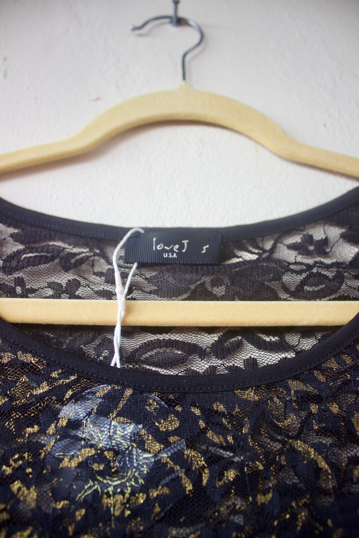Lace Black & Gold Top