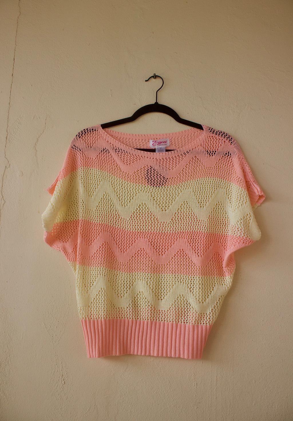 Pink + White Stripes Knitted Cover Up