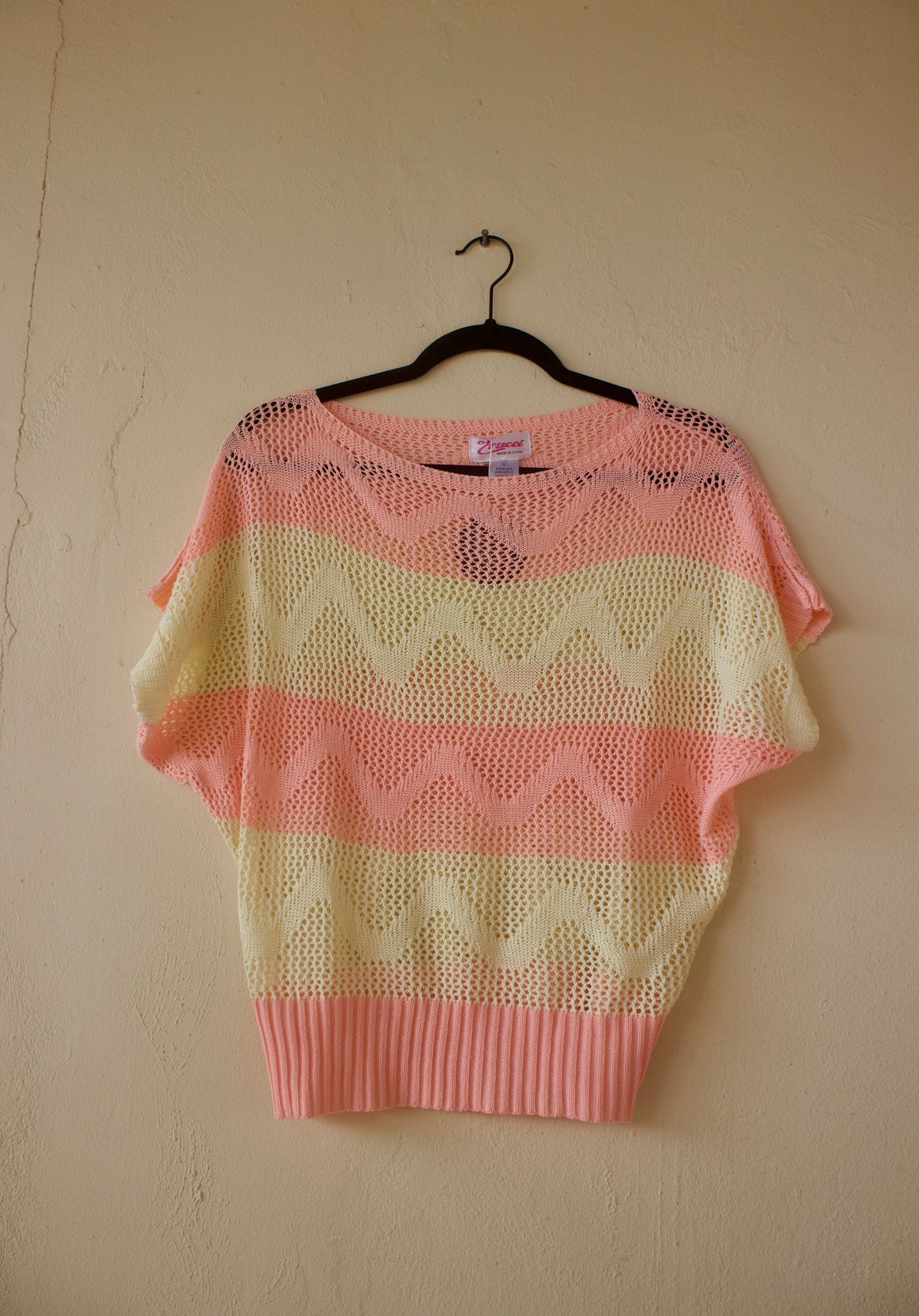 Pink + White Stripes Knitted Cover Up