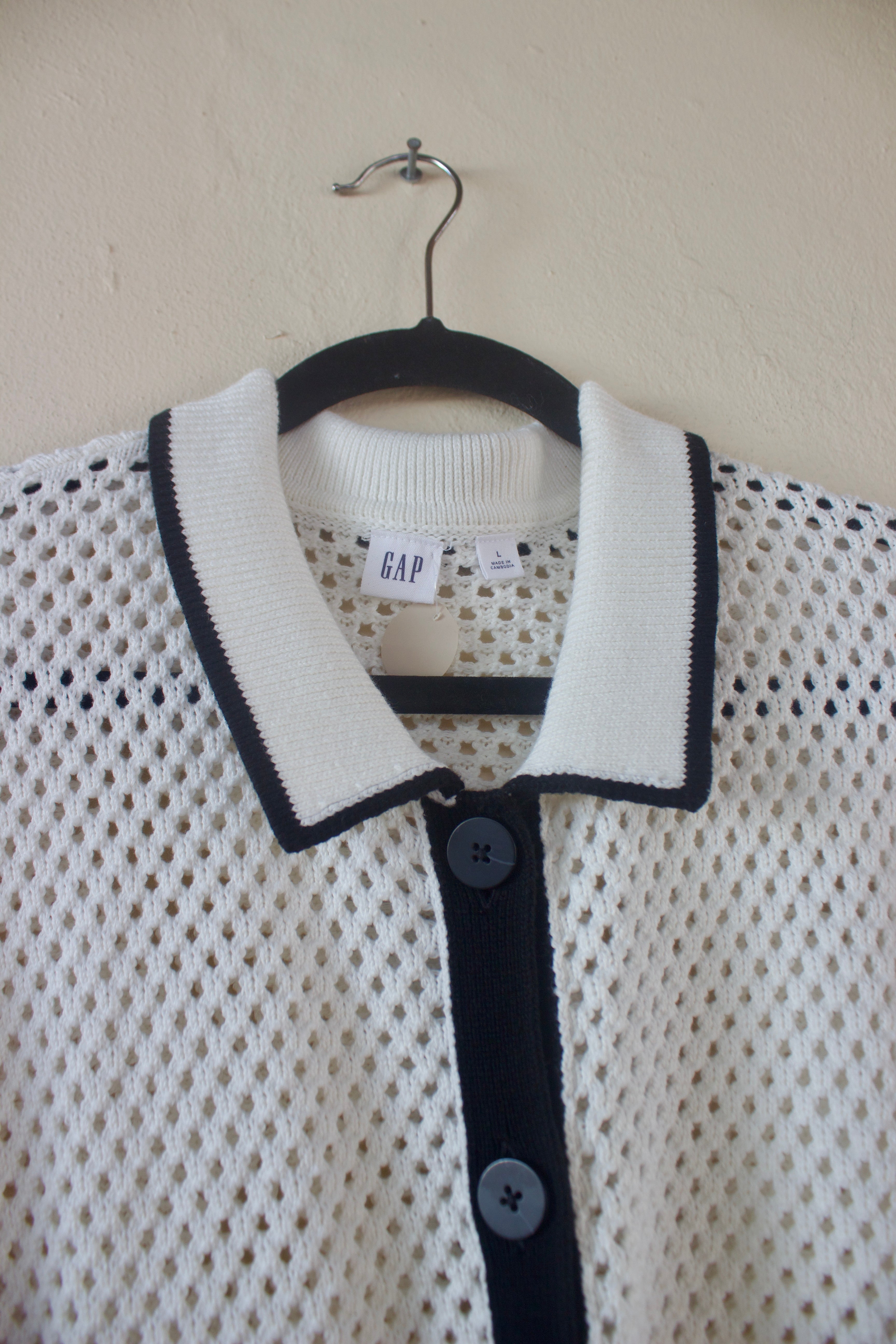 Crochet Style Buttoned Blouse