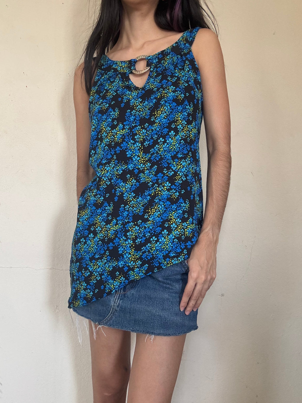 Floral Asymmetrical Top