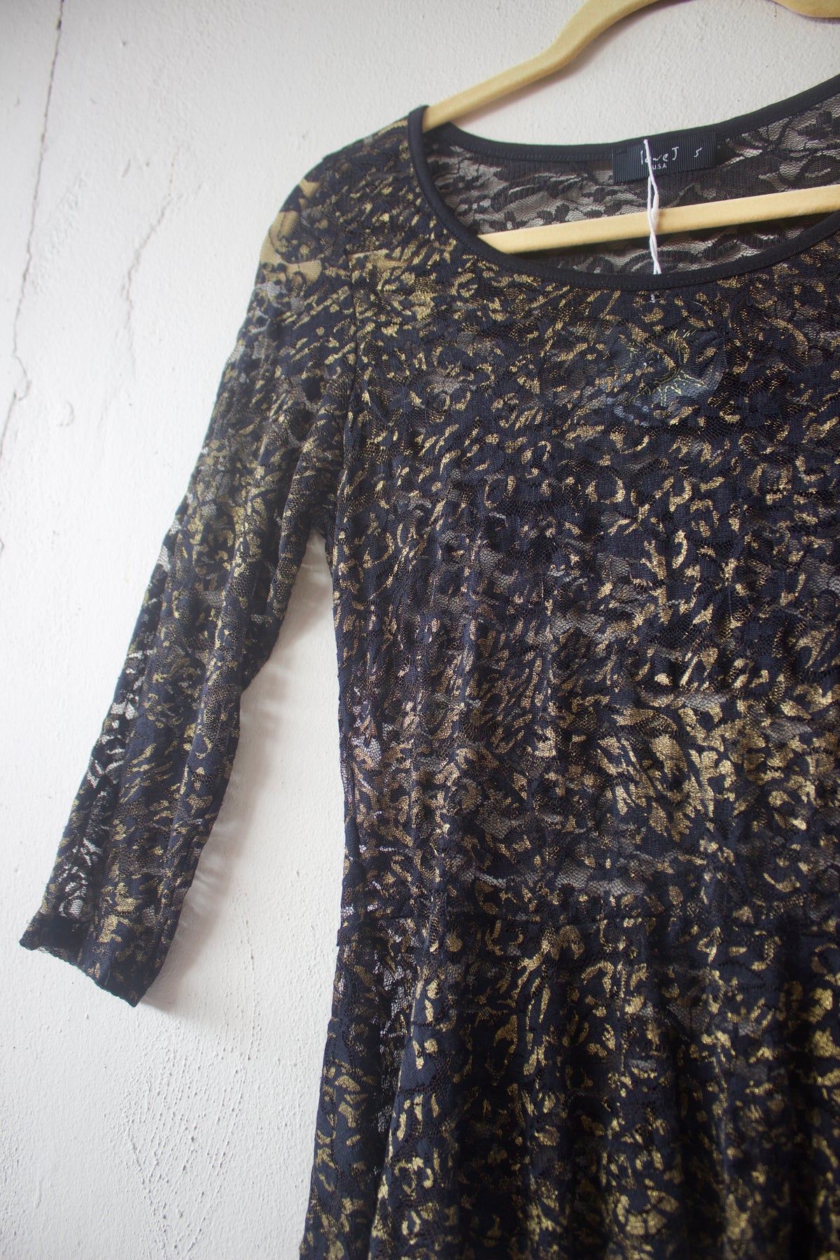 Lace Black & Gold Top