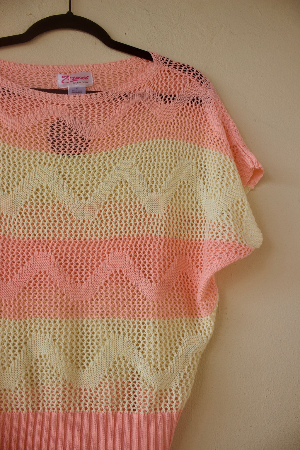 Pink + White Stripes Knitted Cover Up