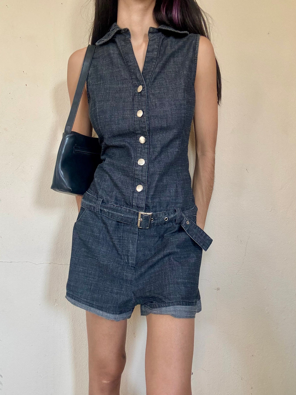 Denim Buttoned Romper