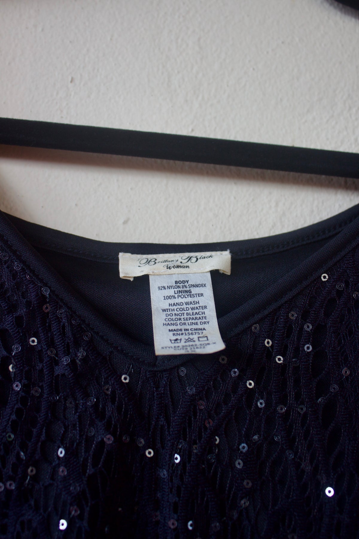 Sequins Black Poncho Top