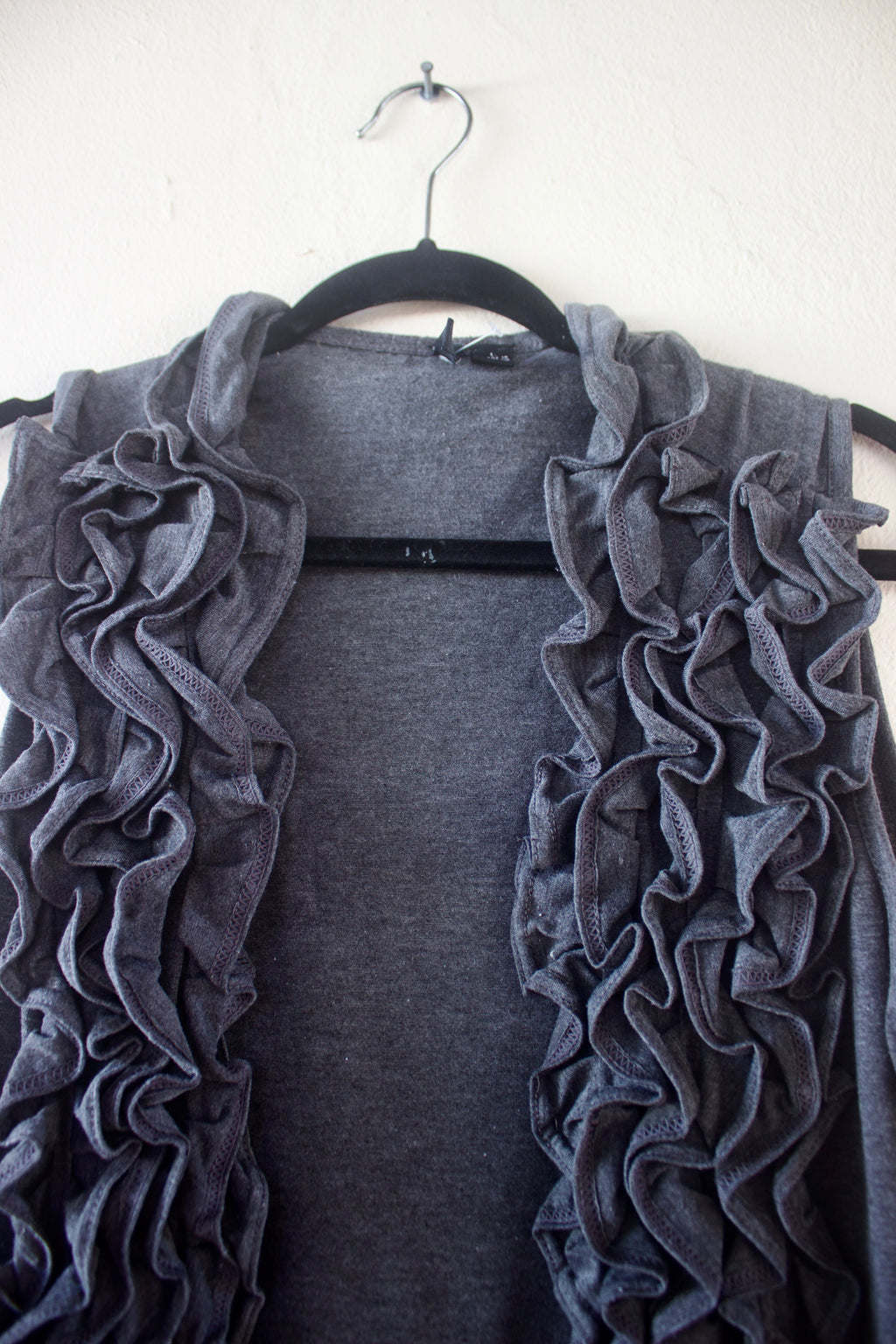 Ruffled Gray Vest