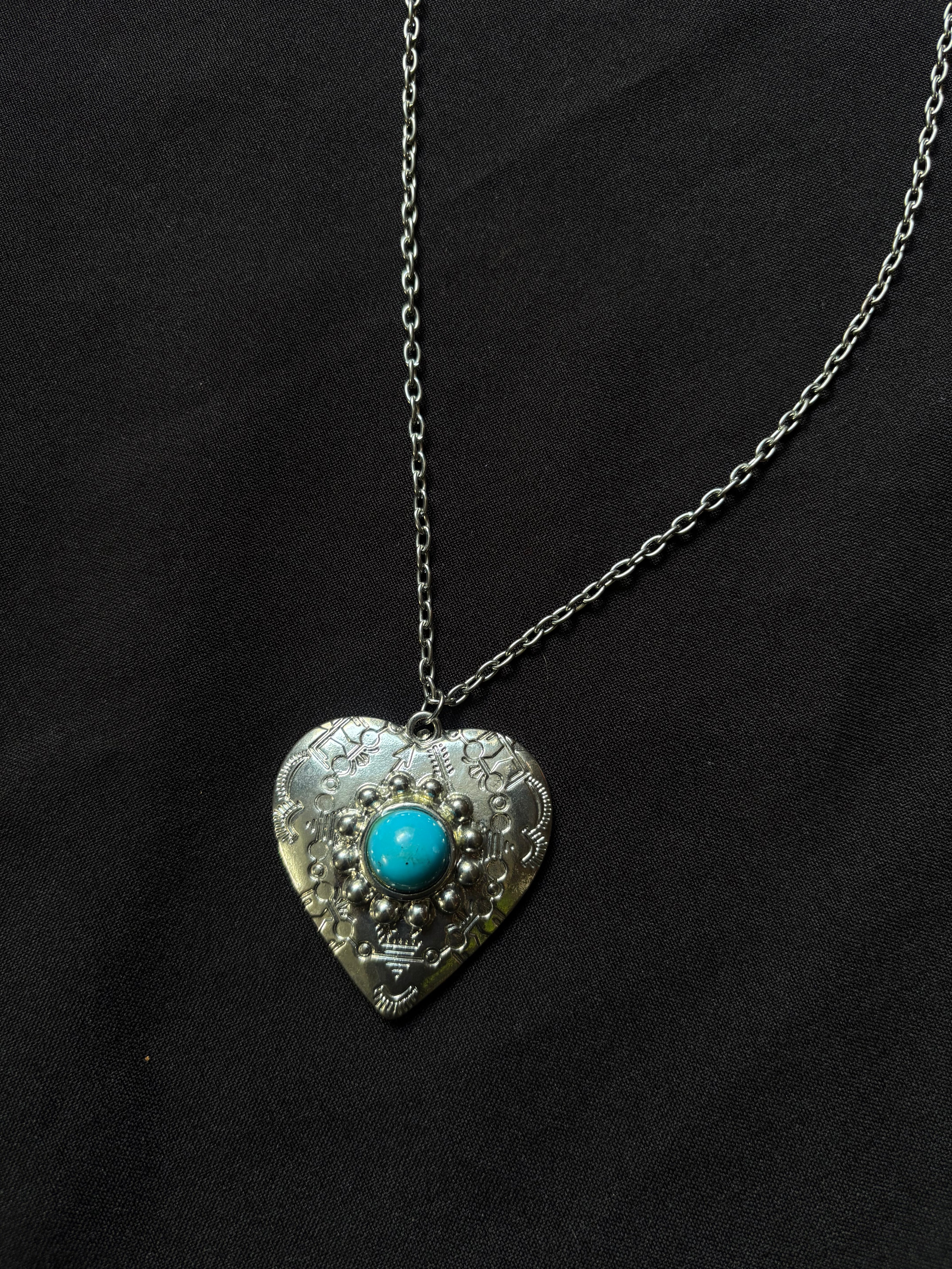 Sky Blue Heart Necklace