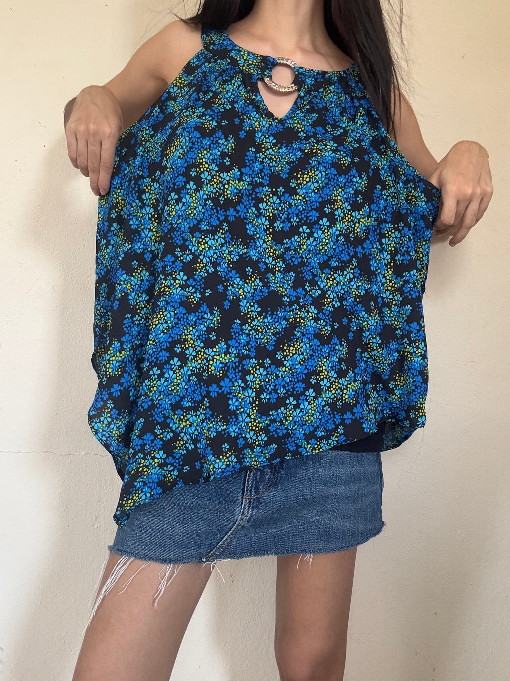 Floral Asymmetrical Top