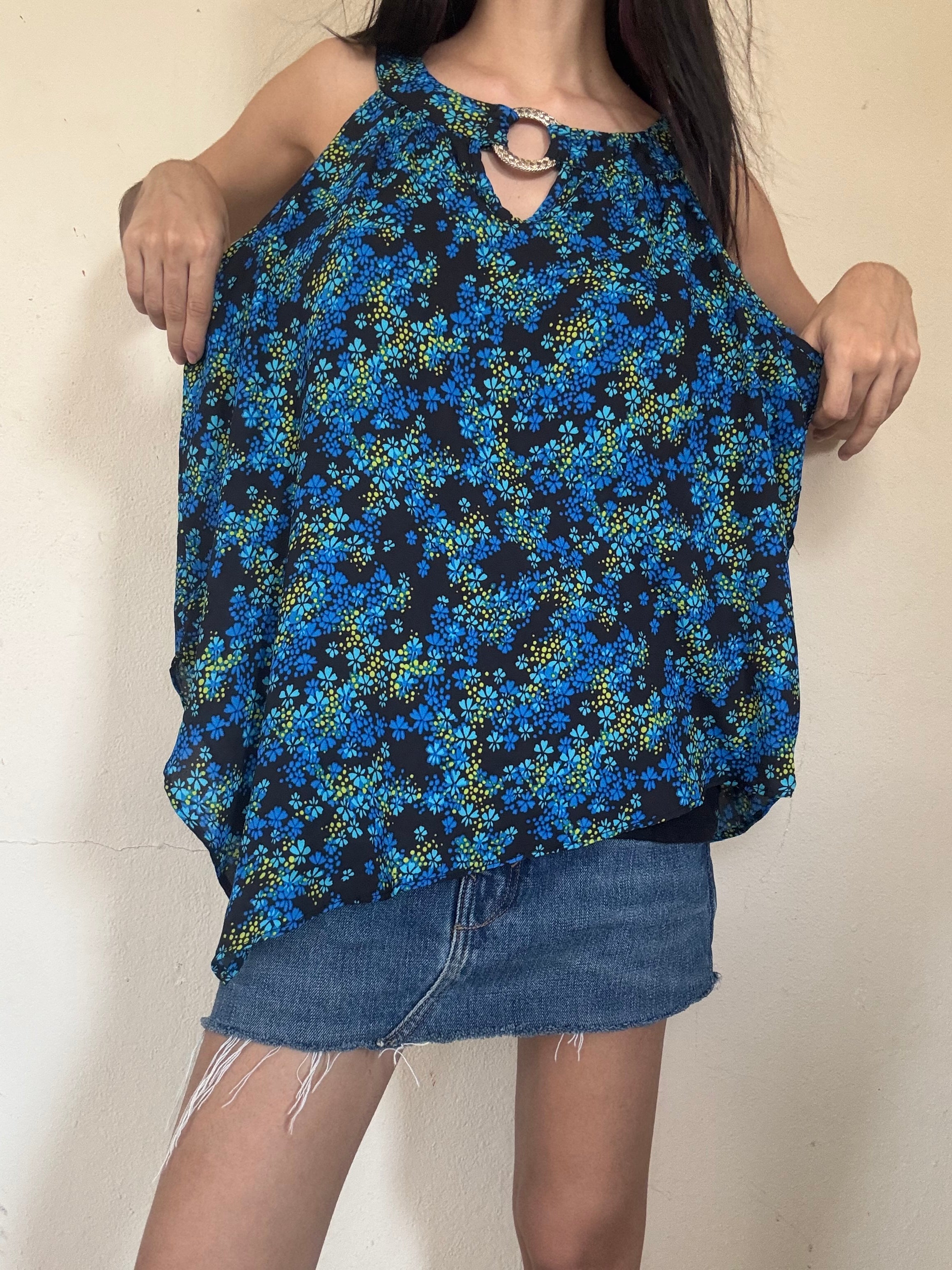 Floral Asymmetrical Top
