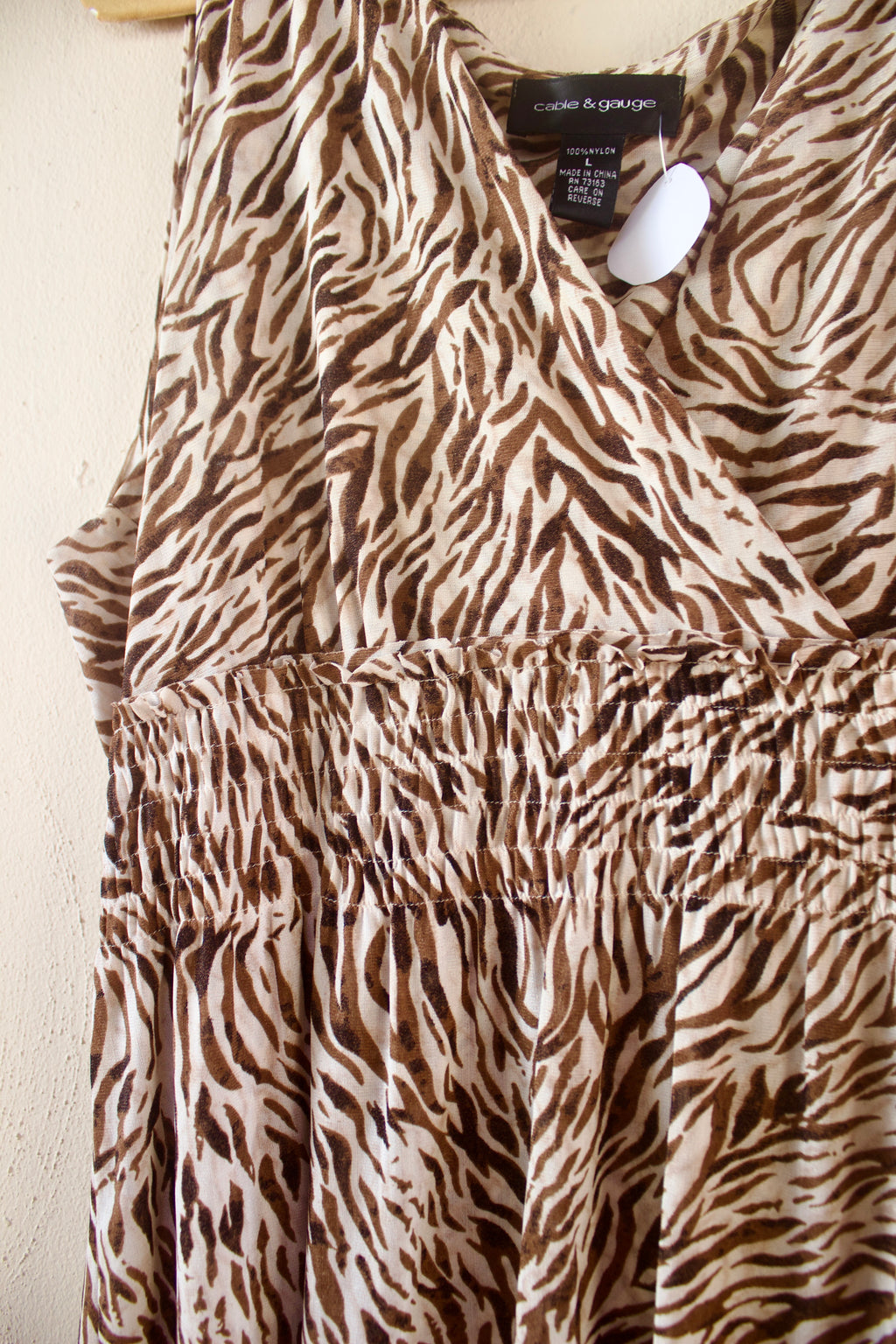 Brown Animal Print Blouse