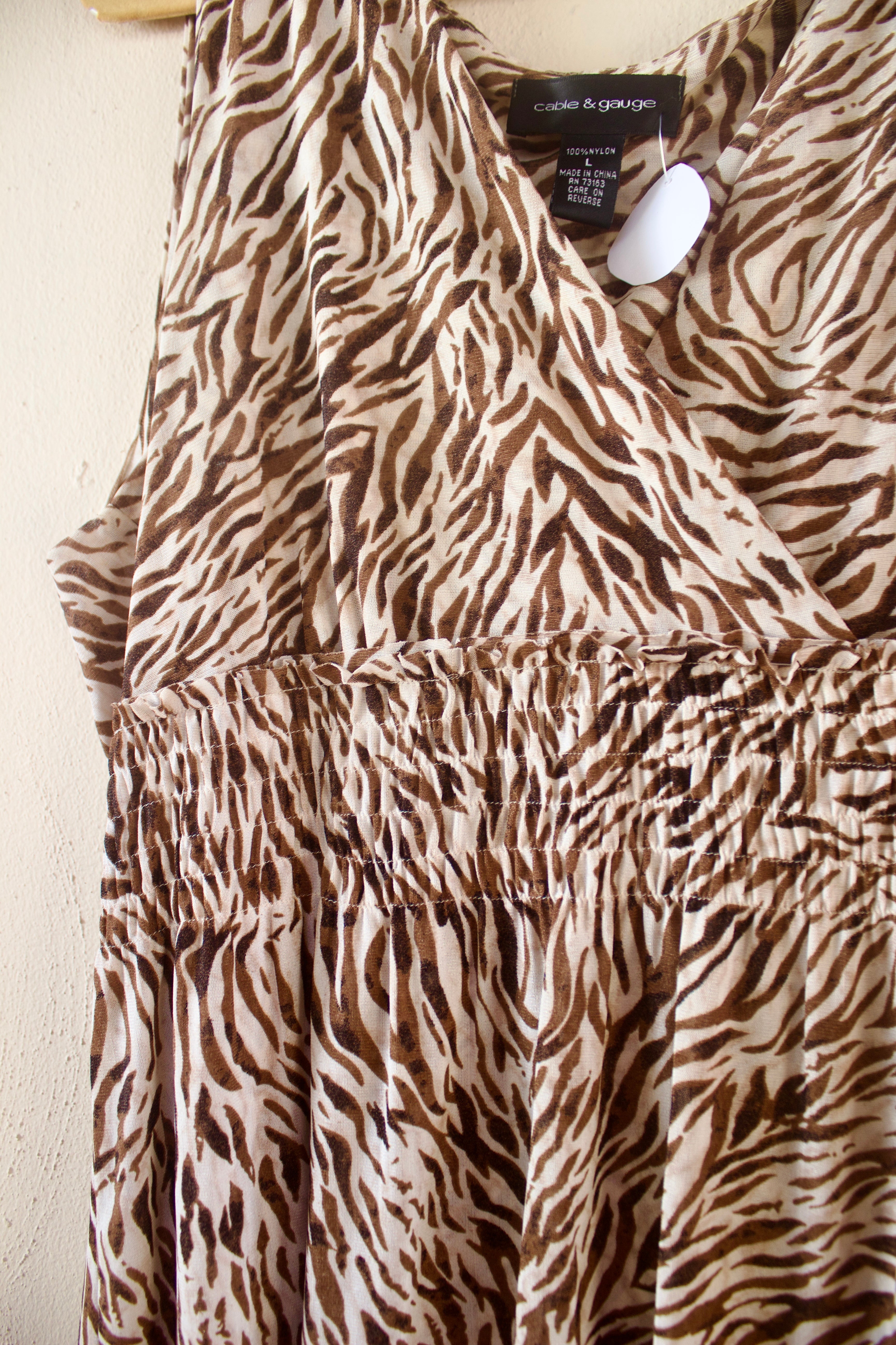 Brown Animal Print Blouse