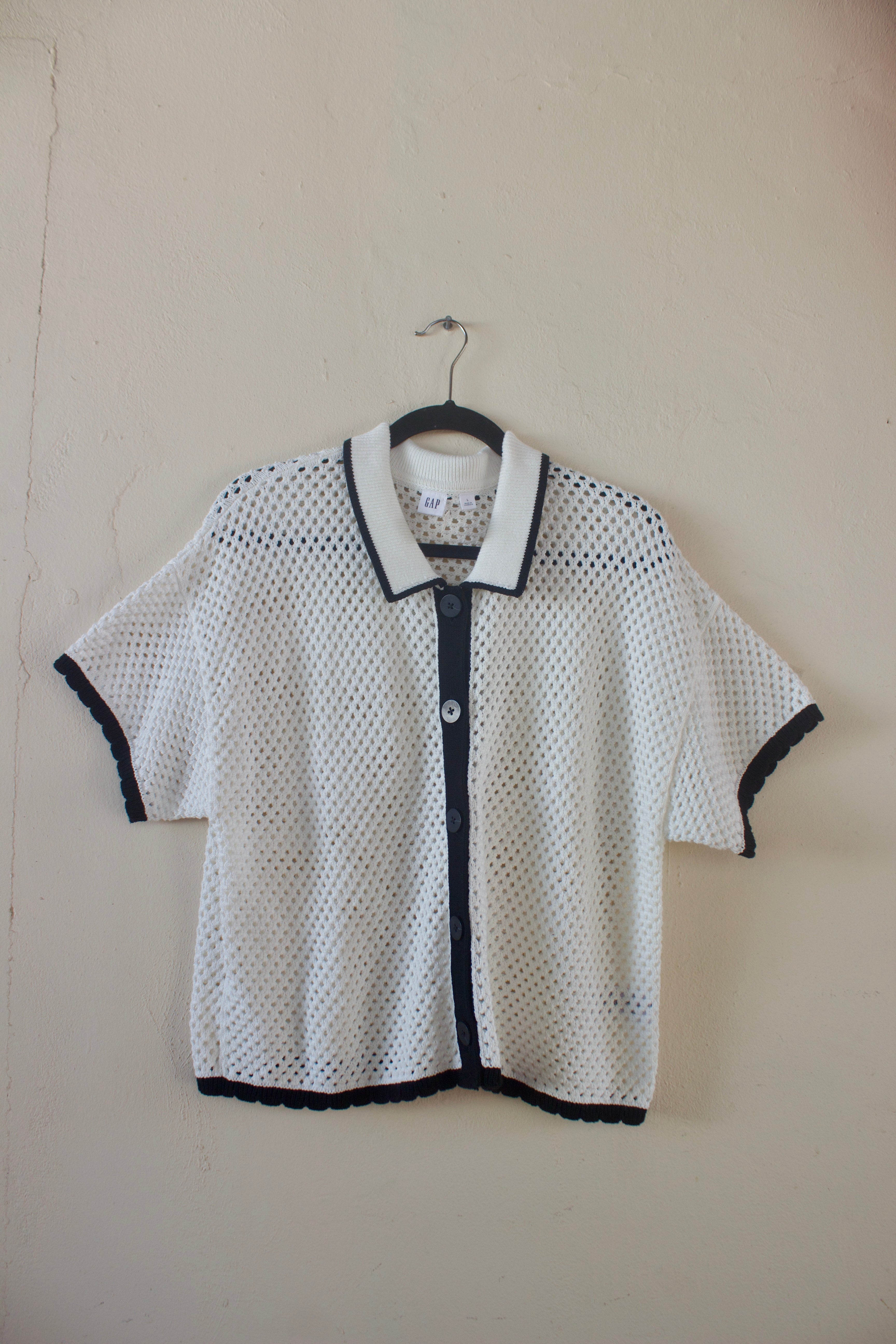 Crochet Style Buttoned Blouse