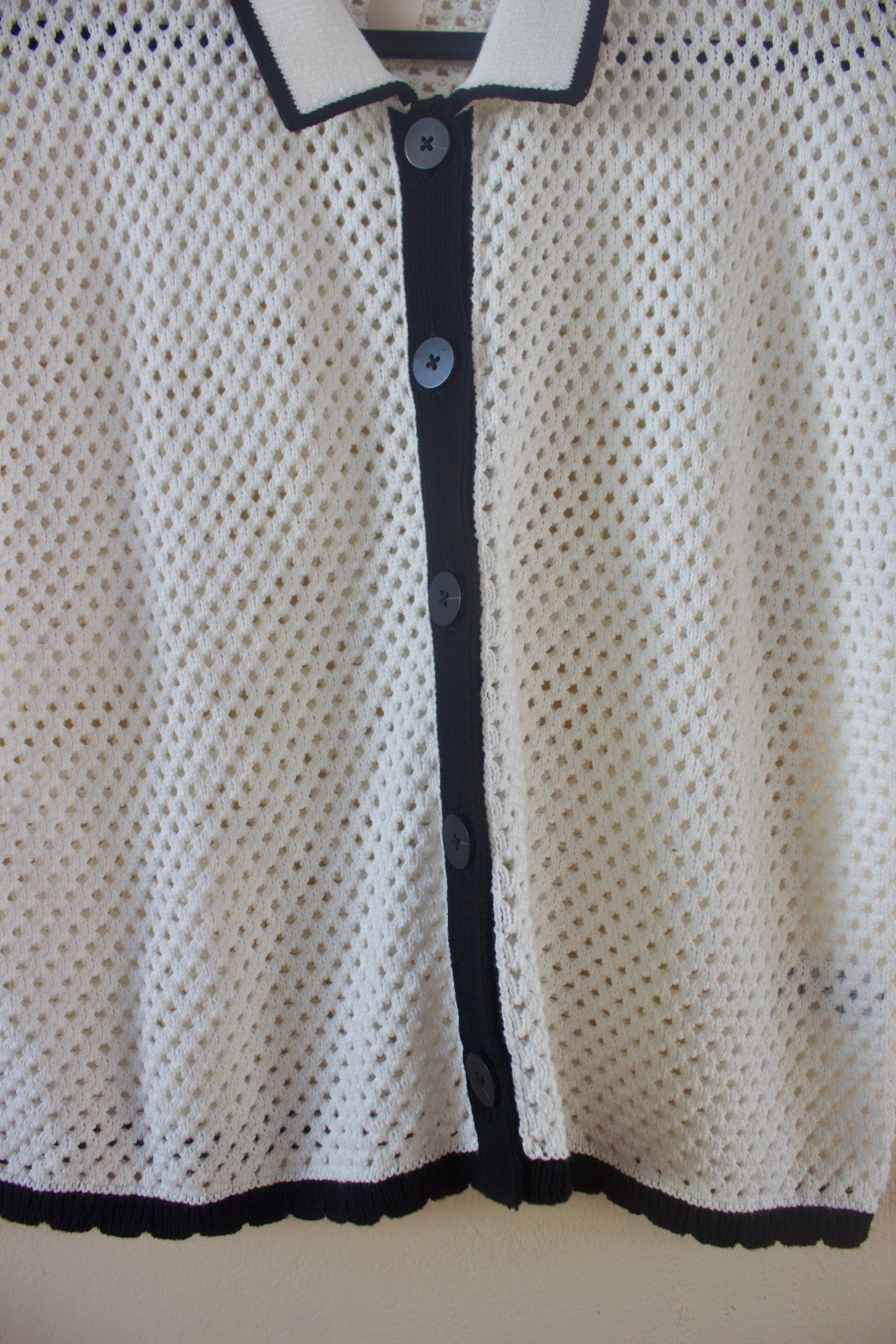 Crochet Style Buttoned Blouse