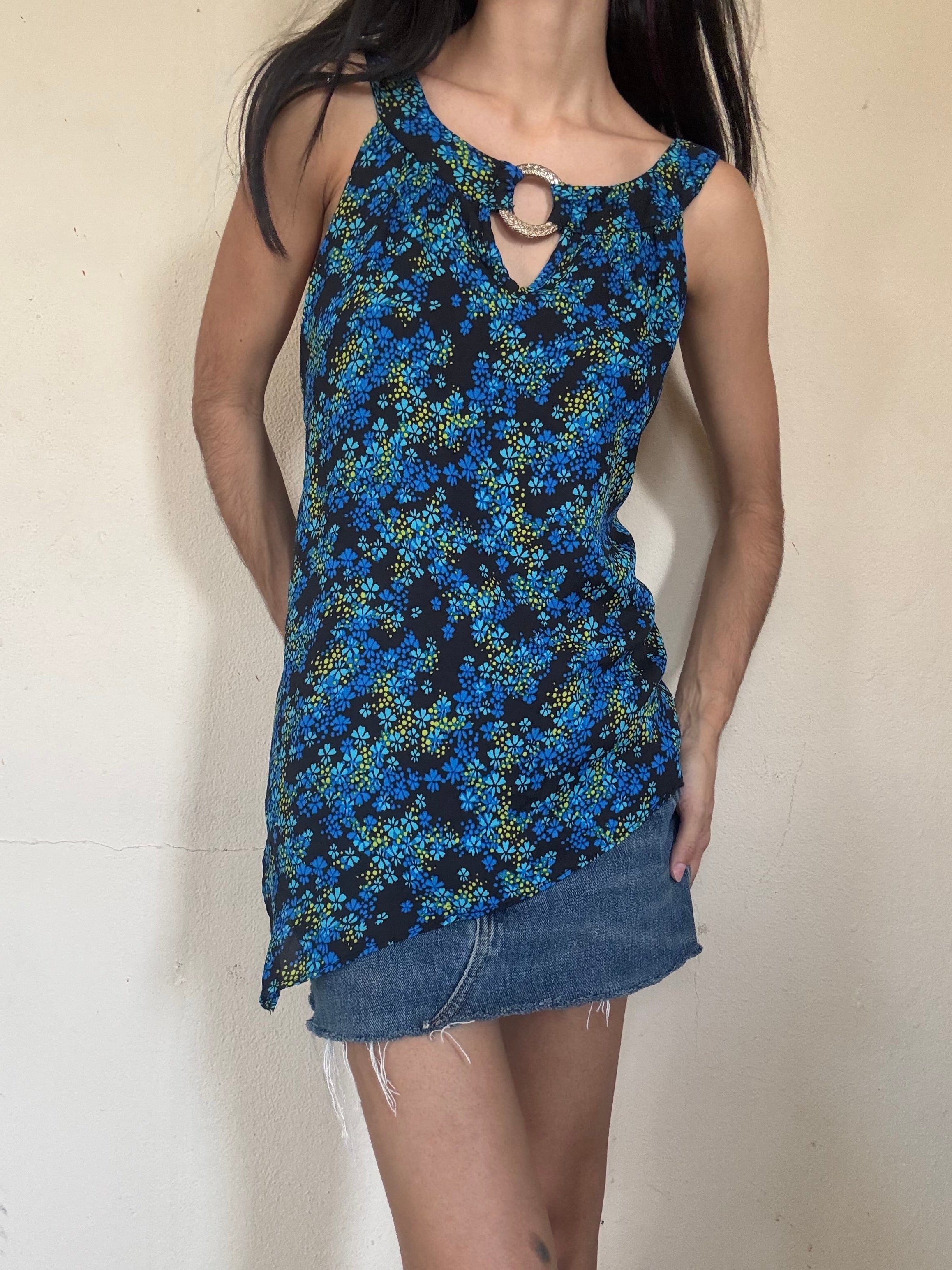 Floral Asymmetrical Top