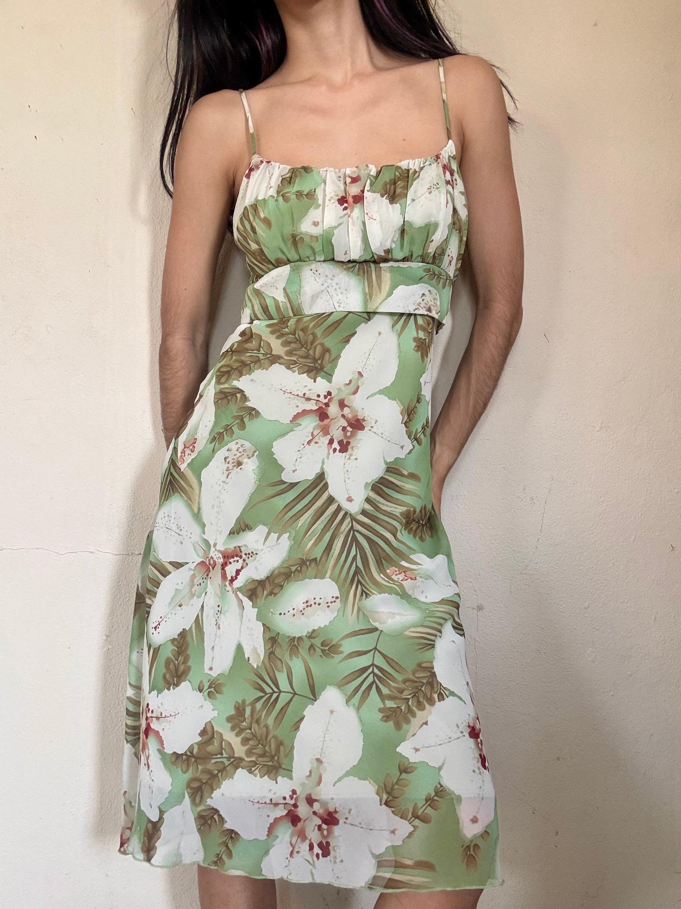 White Lilies Midi Dress