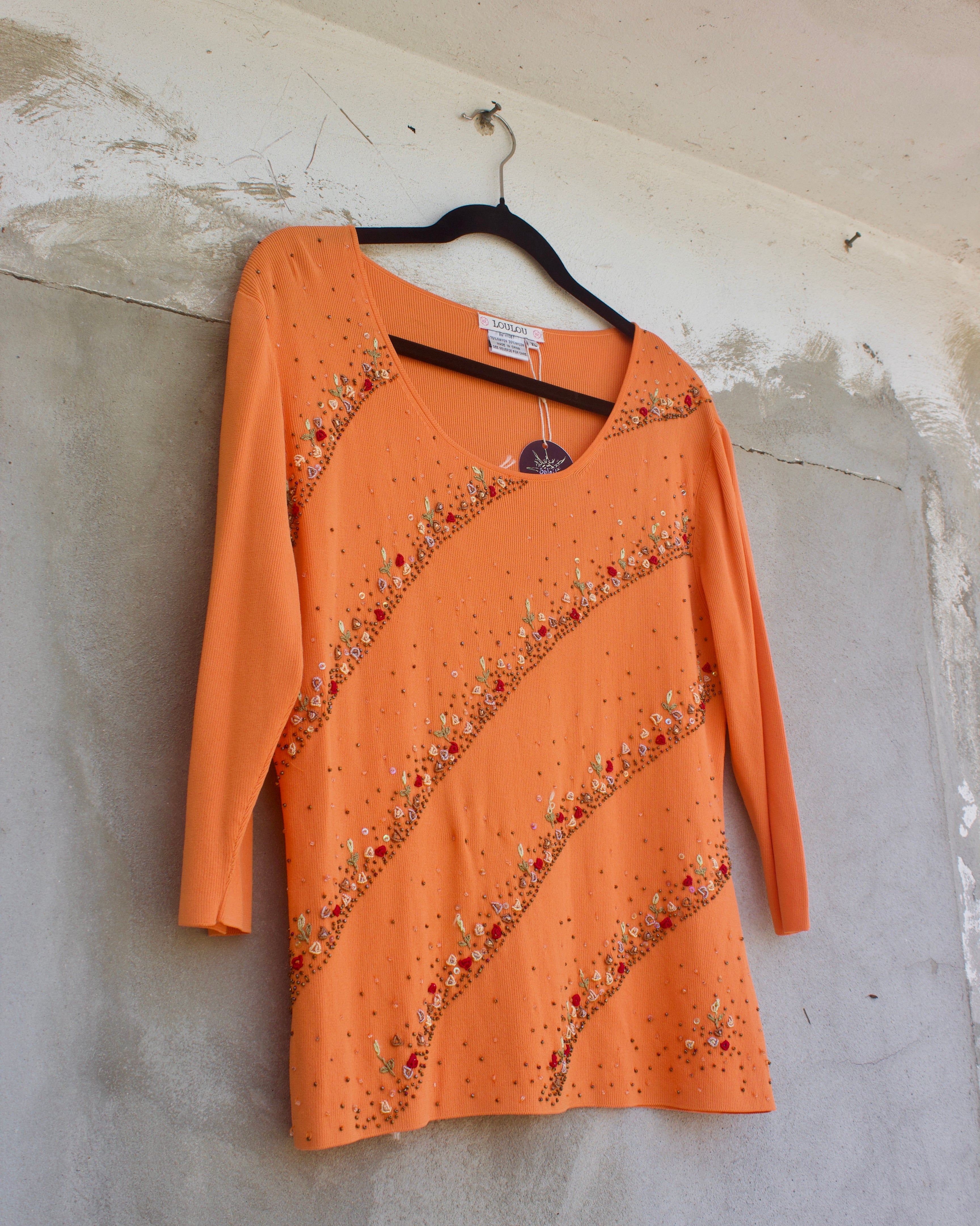 Embroidered Flowers Top