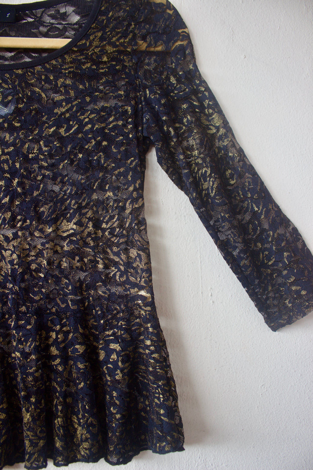 Lace Black & Gold Top