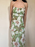 White Lilies Midi Dress