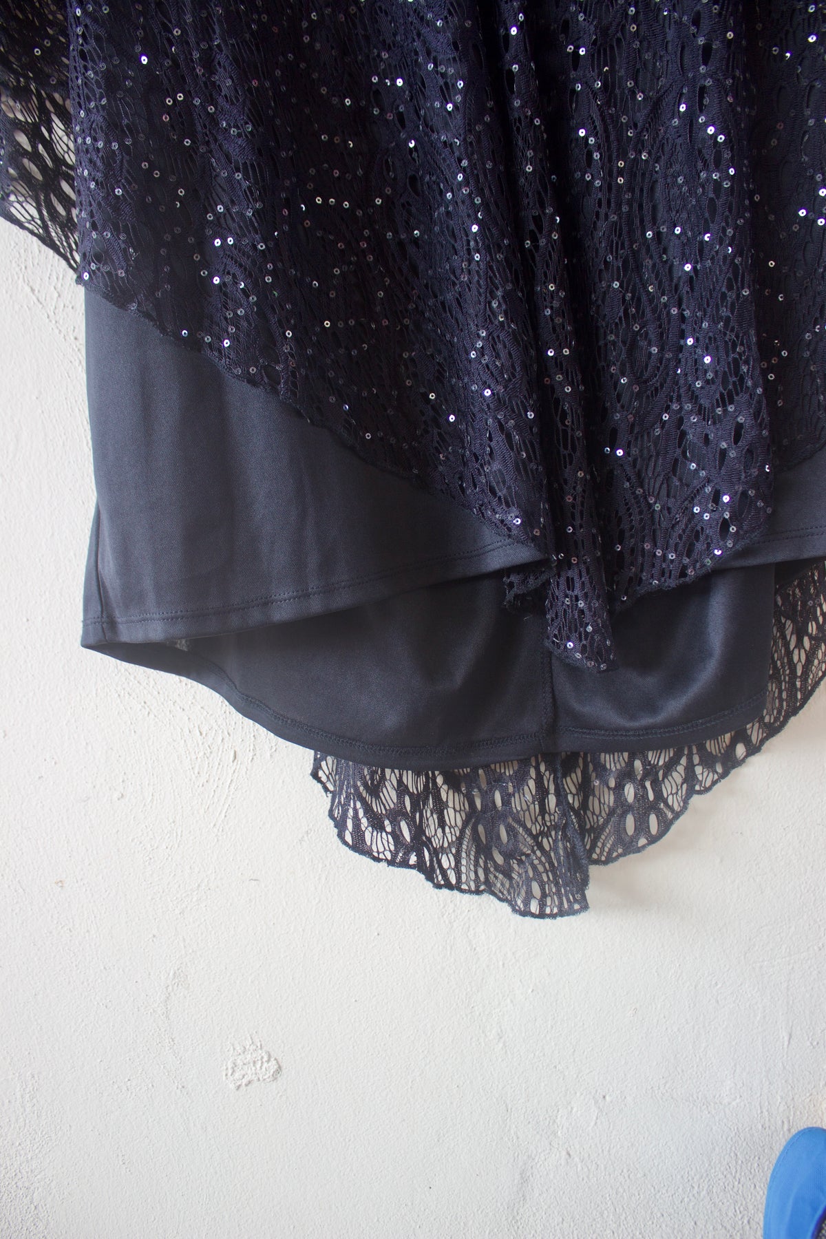 Sequins Black Poncho Top