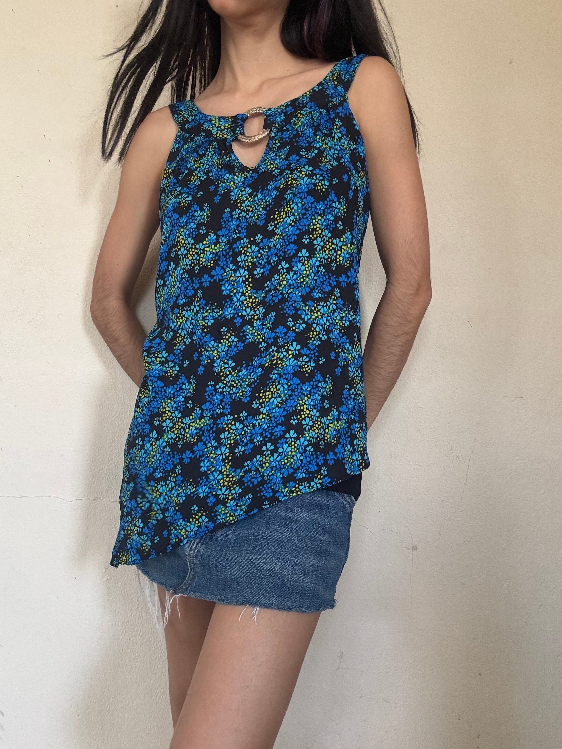 Floral Asymmetrical Top