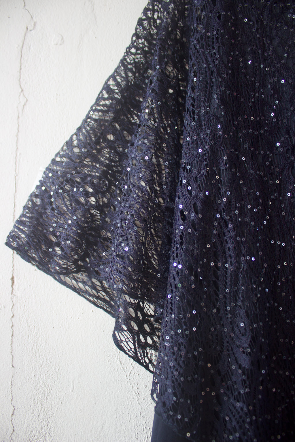 Sequins Black Poncho Top