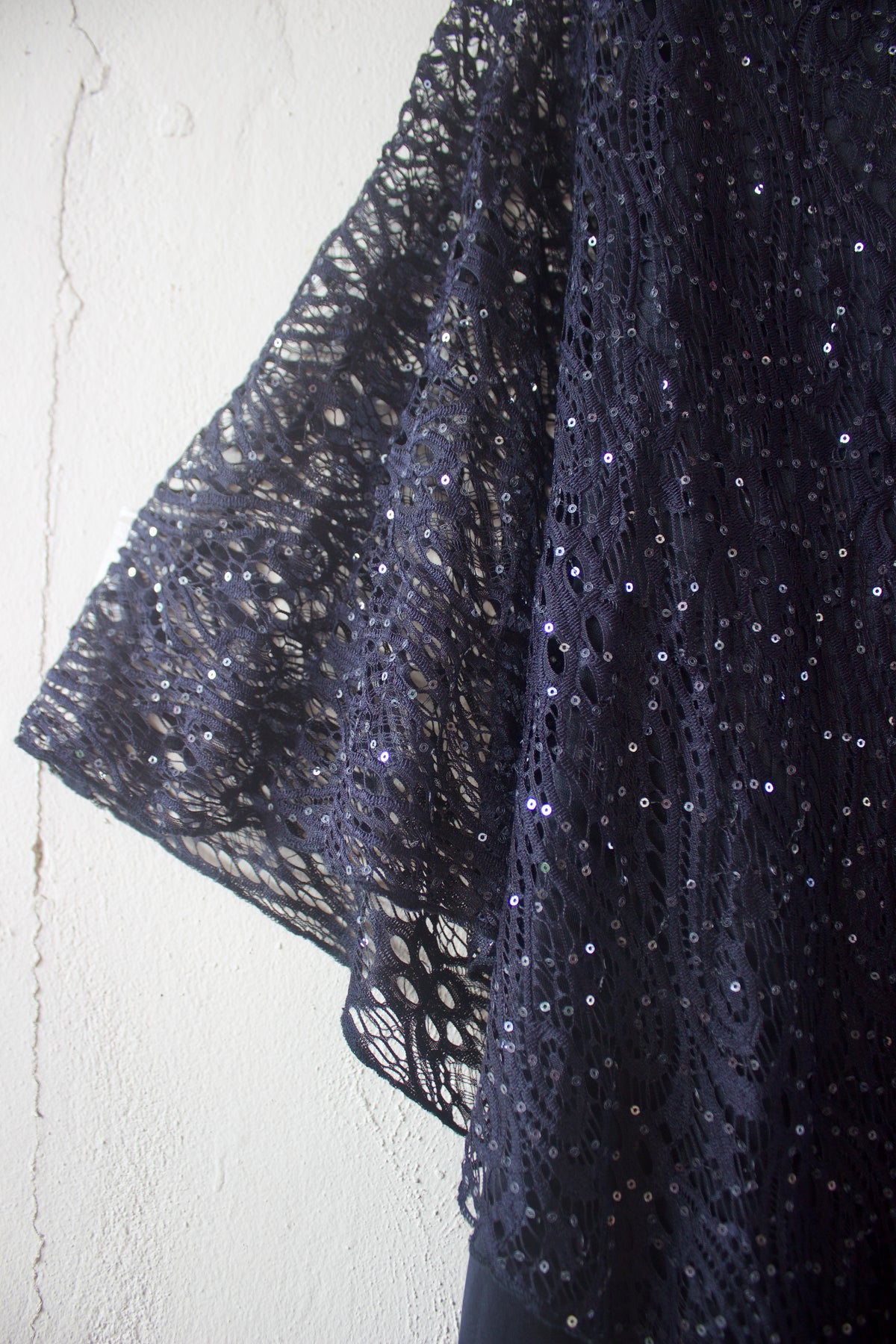 Sequins Black Poncho Top