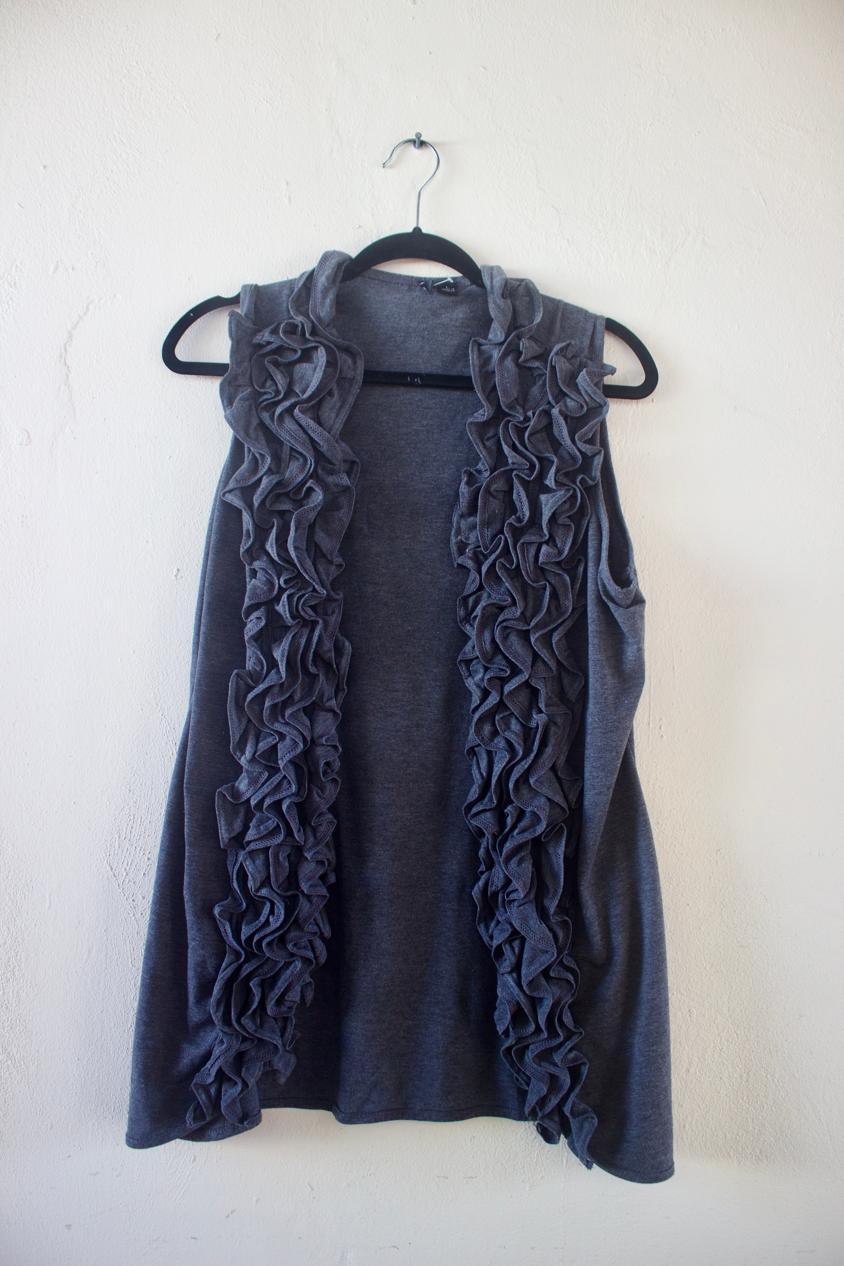 Ruffled Gray Vest