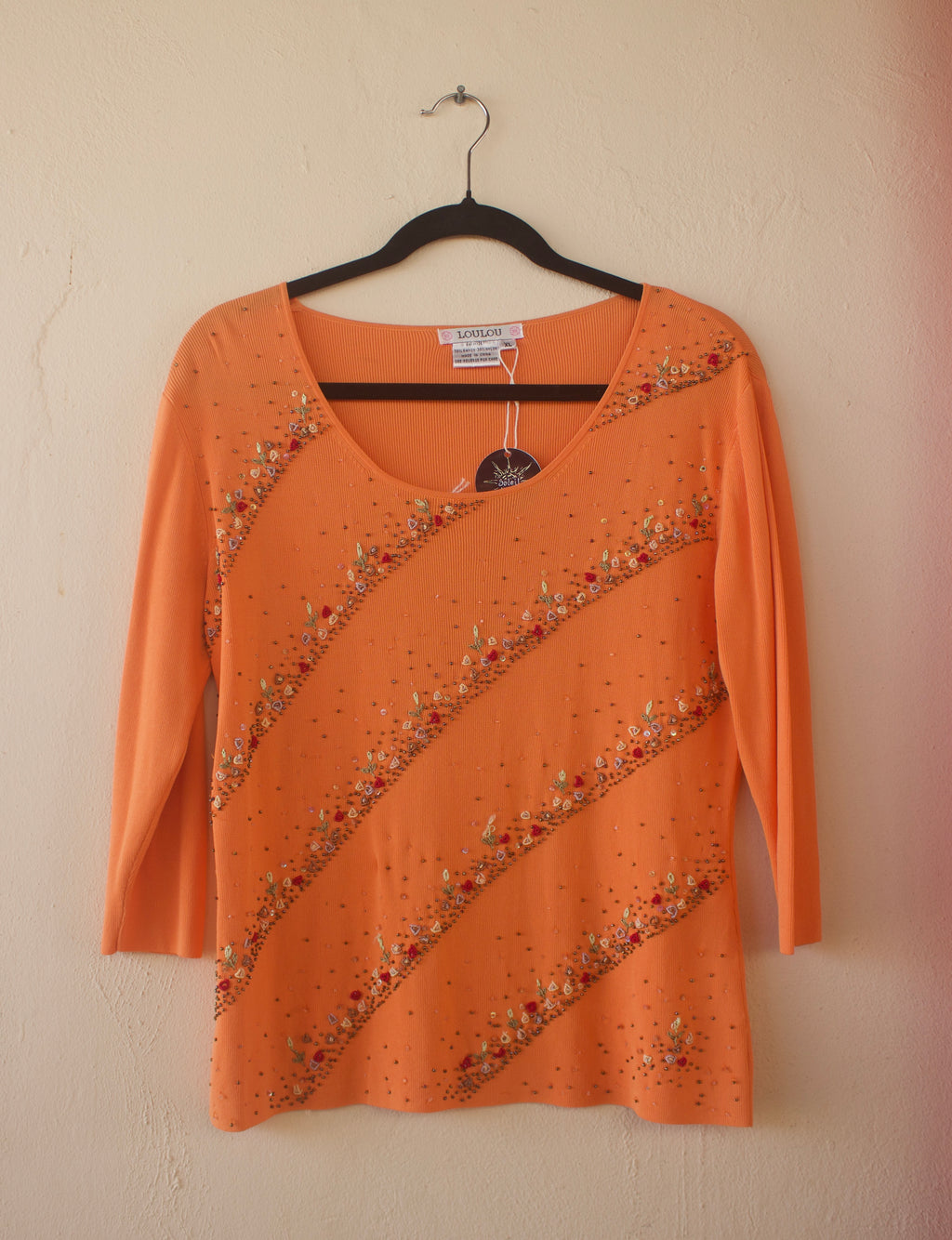 Embroidered Flowers Top