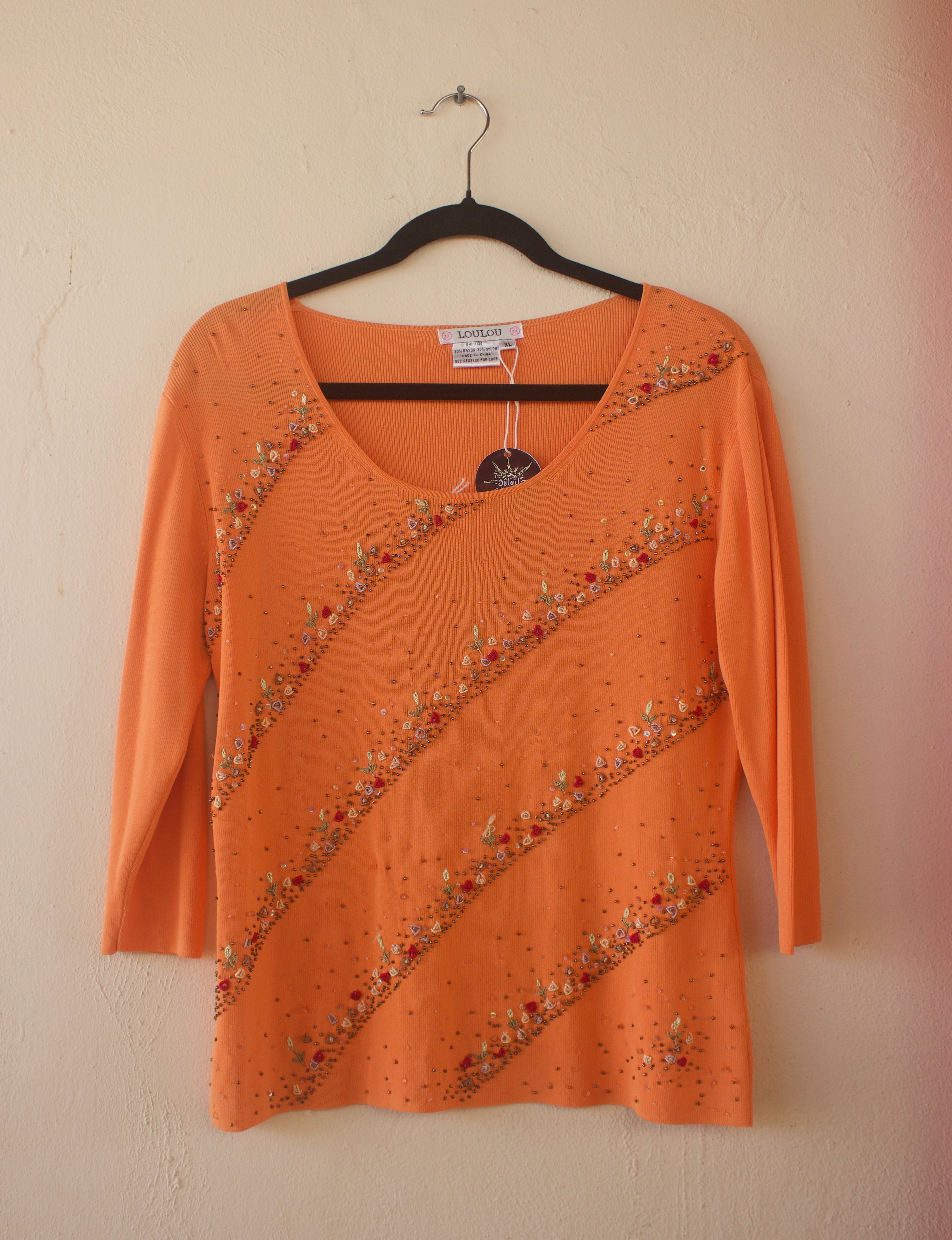 Embroidered Flowers Top