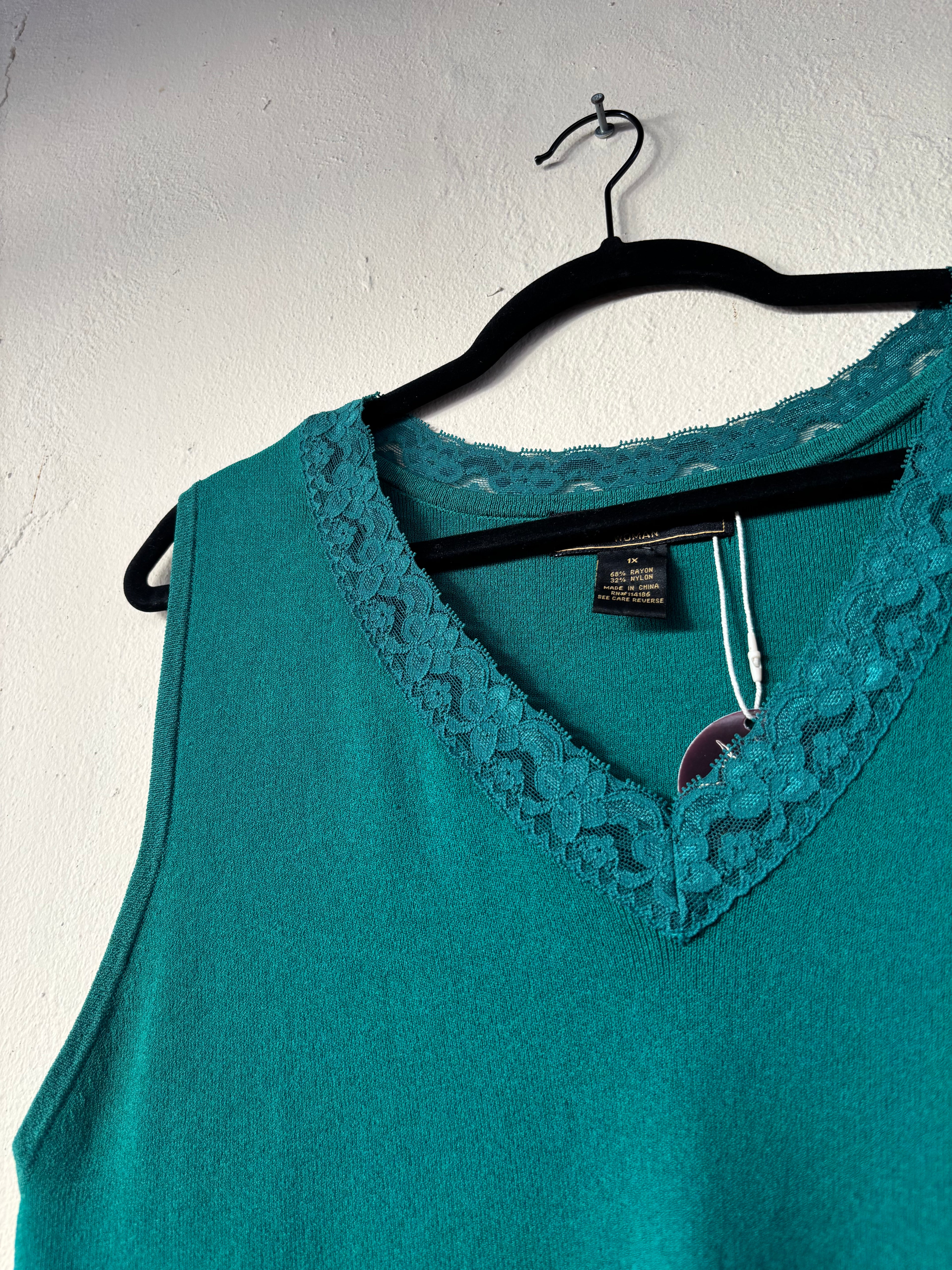 Teal Vintage Top