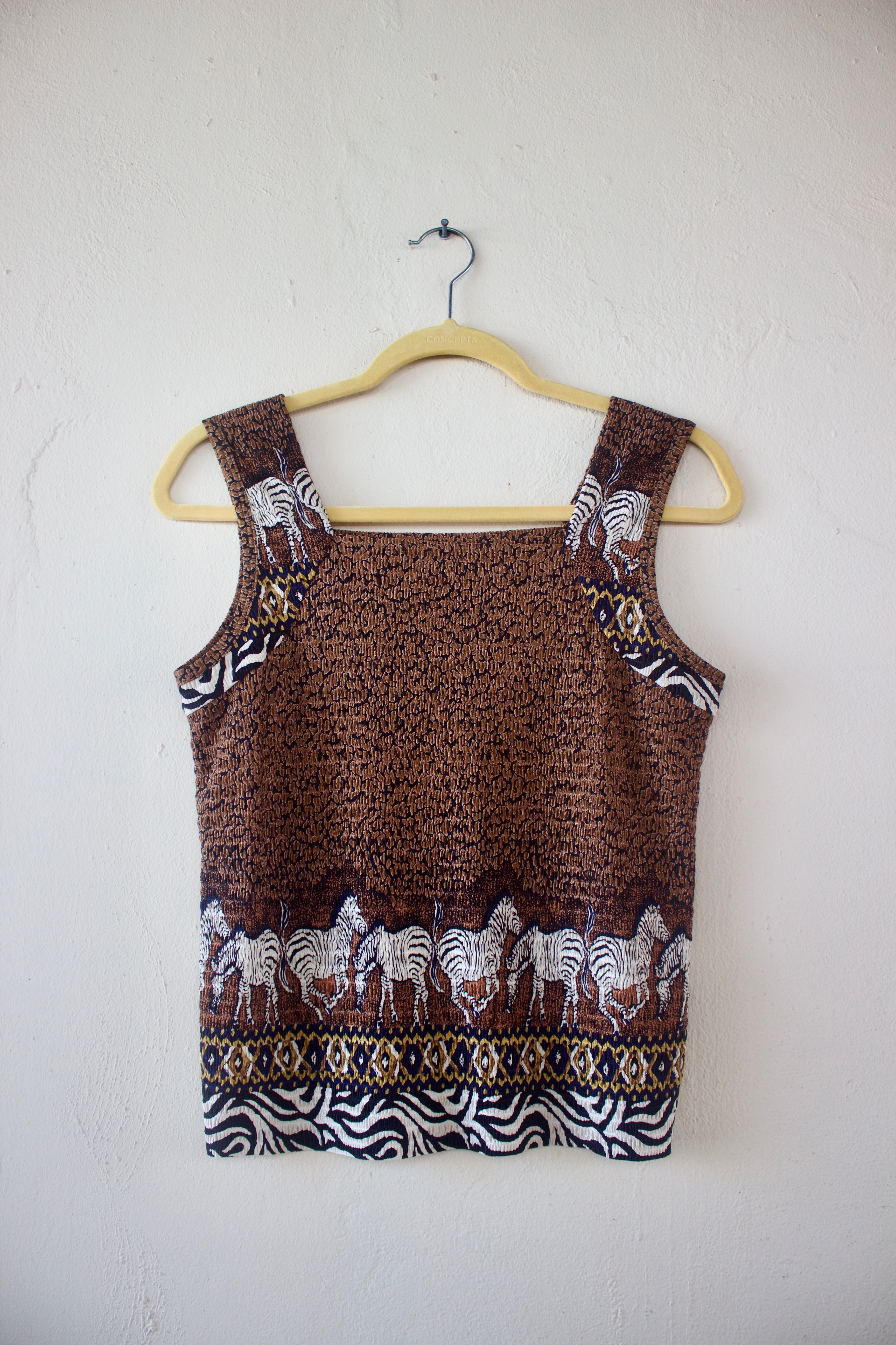 Short Sleeve Animal Print Top