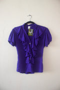Purple Ruffled Buttoned Top