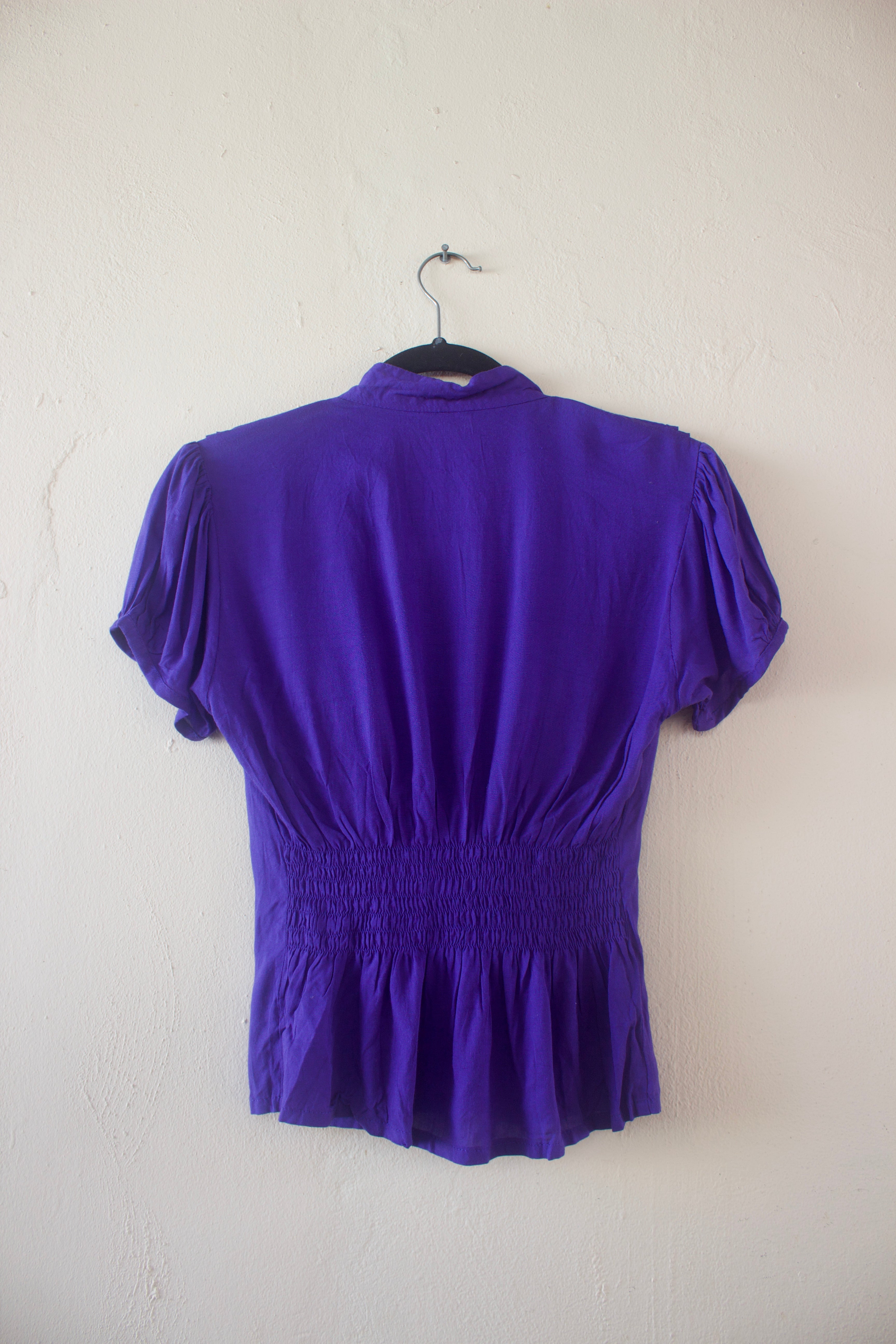 Purple Ruffled Buttoned Top