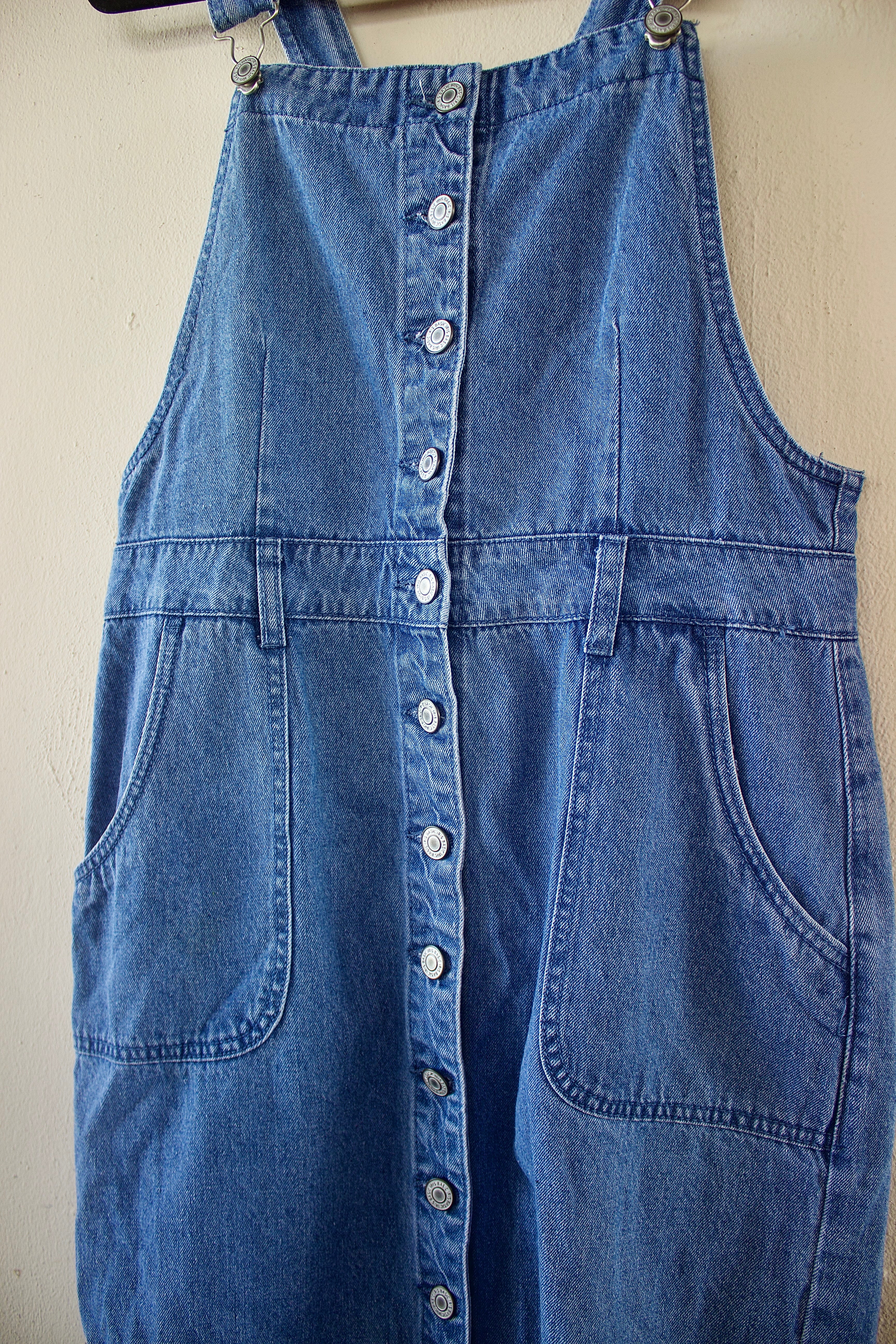 Denim Buttoned Overall Dress